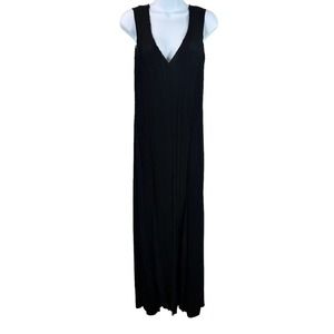 Babette SF Dress Black Long Pleated Size M Maxi Tank Sleeveless